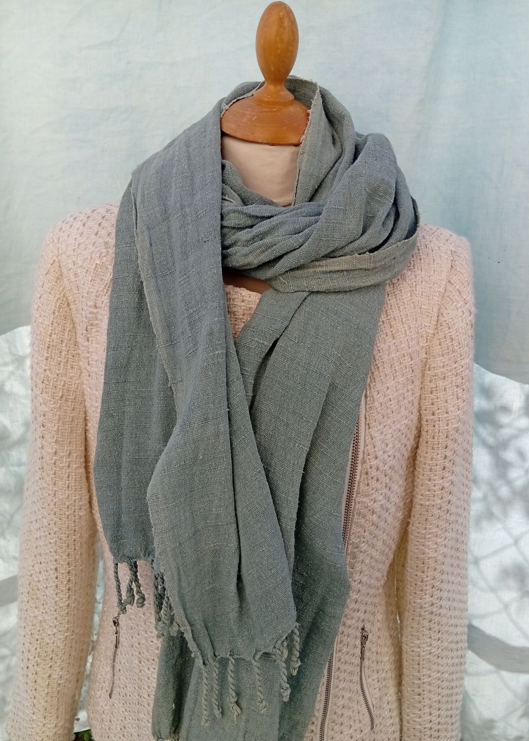 Etole en soie sauvage unie – Image 6