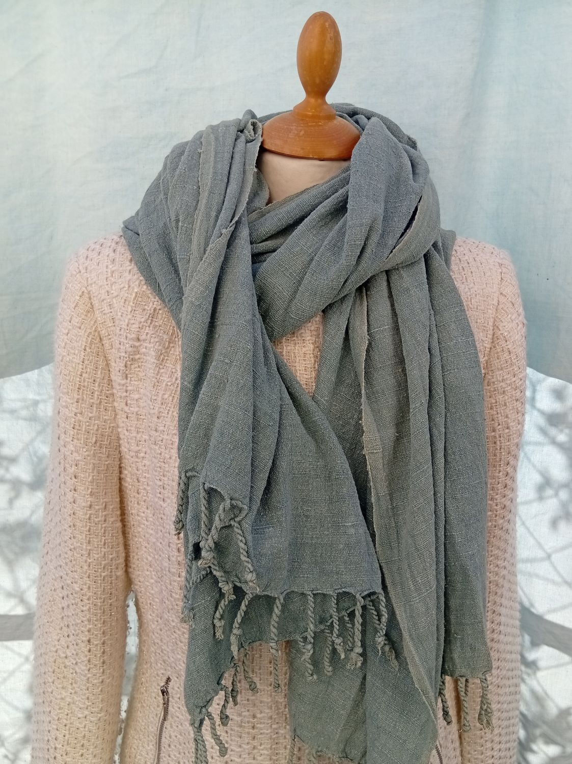 Etole en soie sauvage unie – Image 2