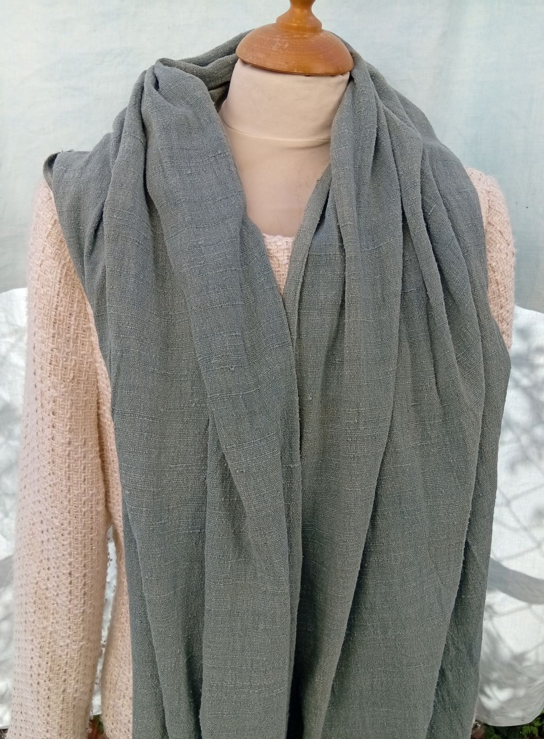 Etole en soie sauvage unie – Image 3