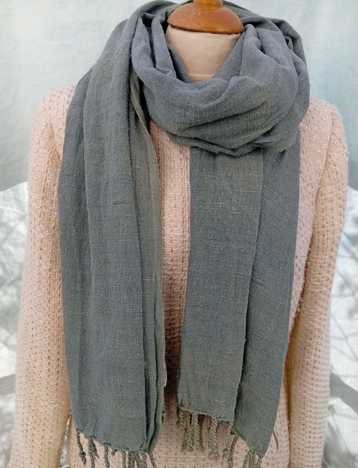 Etole en soie sauvage unie – Image 4