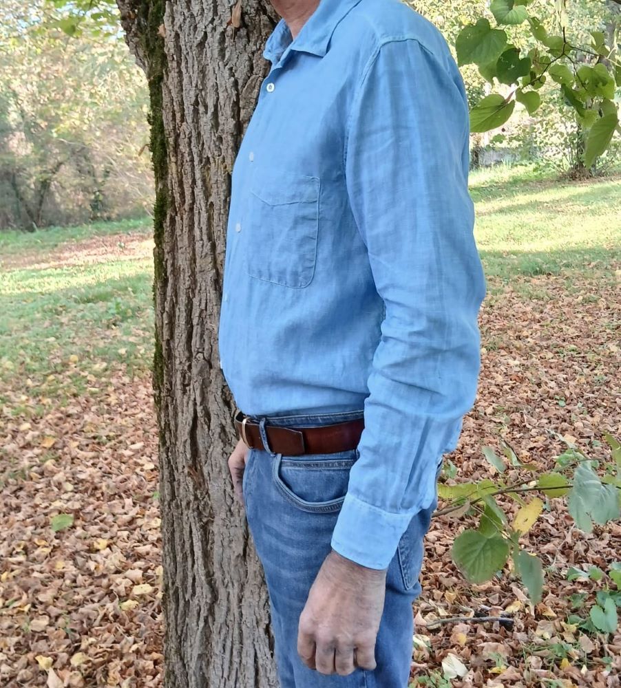 Chemise Homme 100% lin français -Cintrée - Col classique - Manches longues – Image 4